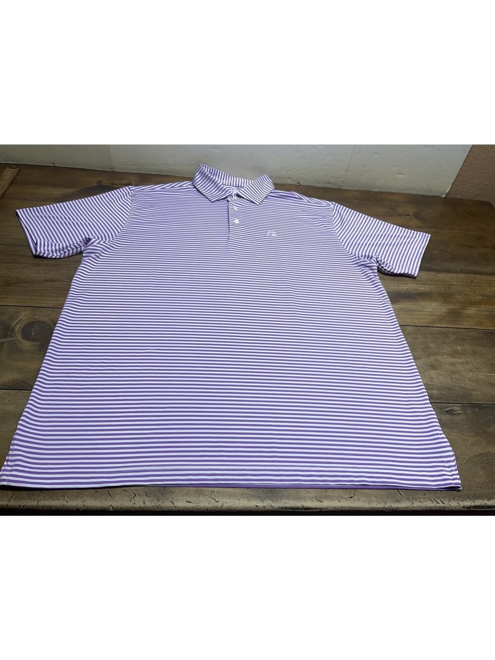 Rhoback Performance Short Sleeve Purple Stripe Golf Polo Shirt Mens Size XL